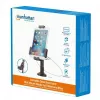 Suporte de mesa para iPad e tablet Manhattan, com fecho, montagem na parede, proteção antifurto segura, tablets de 7,9 polegadas a 10,5 polegadas, rotação 360°, inclinação +/- 70°, rotação 330°, preto, garantia vitalícia
