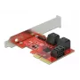 Placa SATA PCI Express x4 DeLOCK 6 portas fator de forma Low Profile