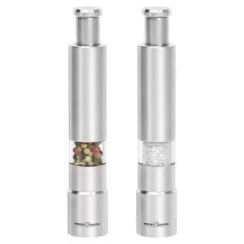 Conjunto de saleiro e pimenteiro ProfiCook PC-PSM 1160 aço inoxidável, transparente