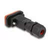 Conector fêmea DeLOCK D-Sub 9 pinos IP67 à prova de água preto laranja