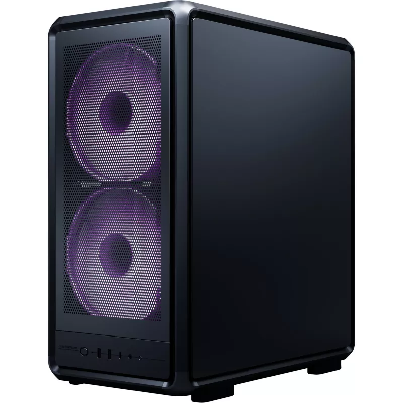 Caixa de PC Cooler Master MasterFrame 500 Mesh torre Midi – preta com lateral transparente, suporta ATX/EATX, 2x200 mm à frente, 1x120 mm atrás