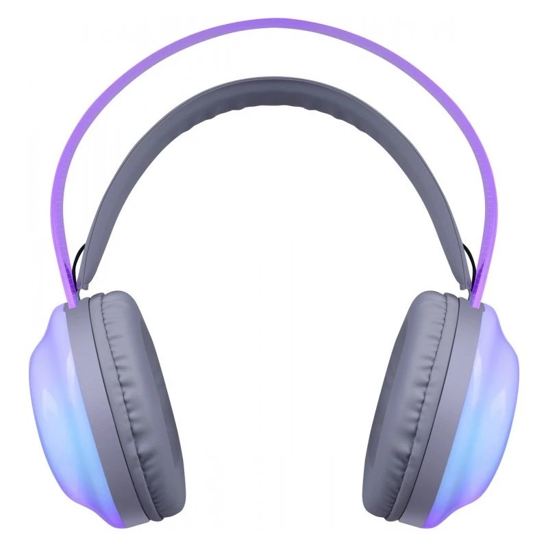 Defender FreeMotion B651 63651 auscultadores sem fios supra-auriculares, Bluetooth 5.3, retroiluminação RGB, 20–20000 Hz, 105 dB, USB-C, AUX, brancos