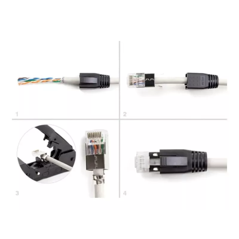 DeLOCK 66903 conector de cabo RJ-45 preto metálico macho 25 unid.