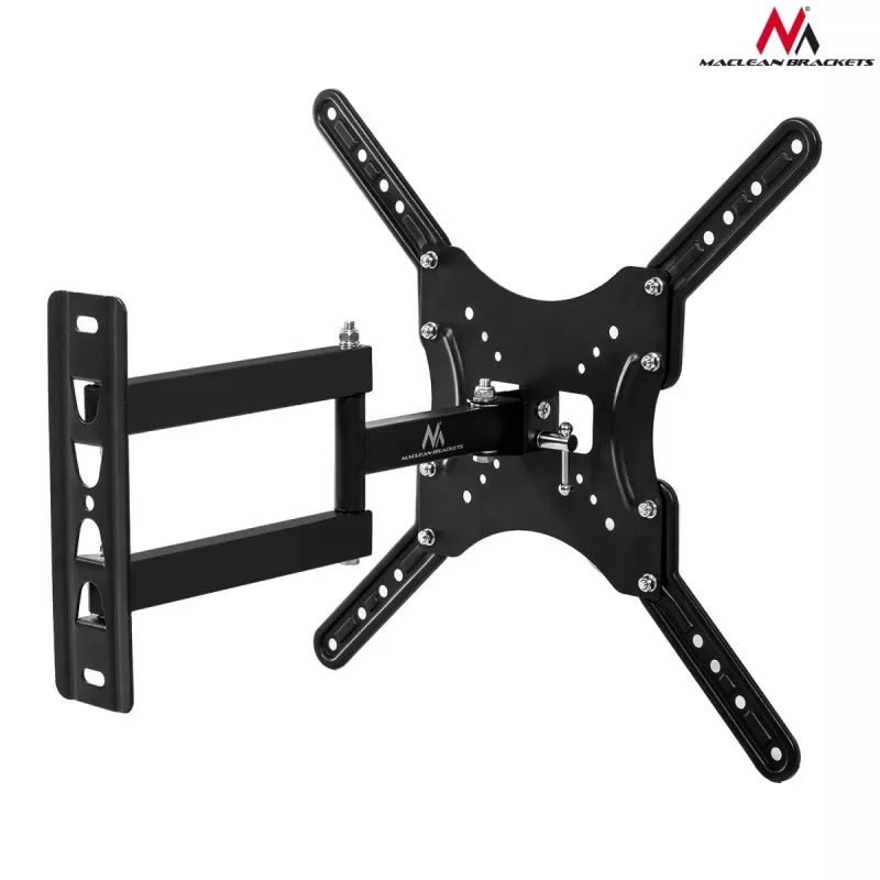 Suporte de parede para TV Maclean MC-759 para ecrãs de 13–55 polegadas, capacidade de carga 30 kg, VESA 75x75–400x400, inclinável e profundidade ajustável
