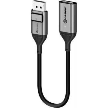 Adaptador de vídeo ALOGIC Ultra - DisplayPort macho com encaixe para HDMI fêmea - 20cm - Cinzento sideral - Suporte 4K, ativo (ULDPHDA-SGR)