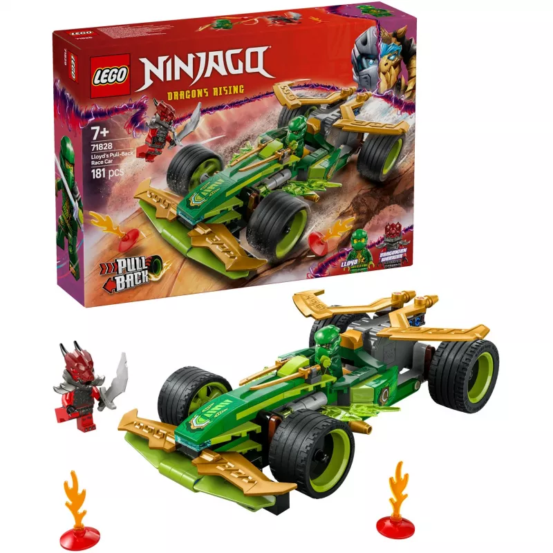 LEGO conjunto de construção NINJAGO Lloyds Action Speedster 71828, 181 peças, 2 minifiguras, idade 7+