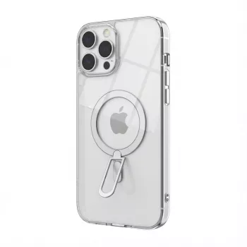 Capa protetora GUAN para iPhone 16 com vidro temperado 10H, suporte integrado, branco