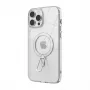 Capa protetora GUAN para iPhone 16 com vidro temperado 10H, suporte integrado, branco