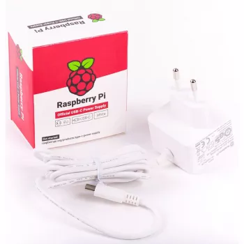 Fonte de alimentação oficial branca Raspberry Pi 5,1 A/3 A, branca, Bulk