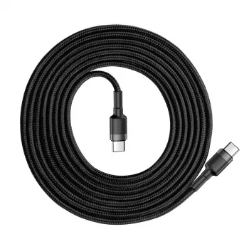 Cabo USB Baseus Cafule 2m USB C preto cinzento