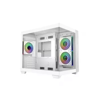 Cooler Master E481-WHNN-S00 Elite 481 WOOD branco, mATX, painel frontal, vidro temperado com vista total de 70°