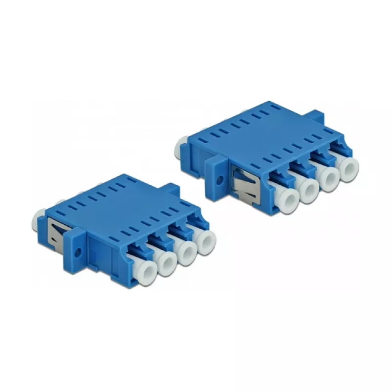 DeLOCK acoplador de fibra ótica LC Quad fêmea para LC Quad fêmea, Singlemode, azul, 2 unidades