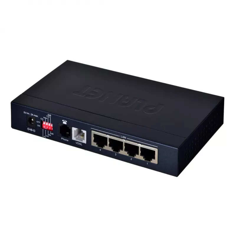 Planet VC-234 bridge Ethernet para VDSL2 de 4 portas, 100/100 Mbps