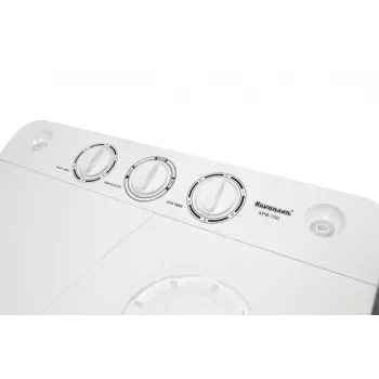 Máquina de lavar semiautomática Ravanson XPB-700 — carga superior, capacidade 4 kg, centrifugação 1400 rpm, branco
