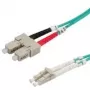 Cabo de patch de fibra ótica VALUE 50/125µm LC/SC OM3 turquesa 5 m