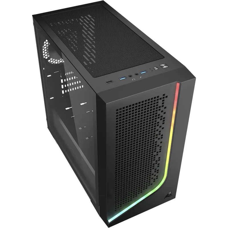 Caixa para PC Sharkoon J1000 ARGB mATX — caixa Mid-Tower Micro-ATX com iluminação ARGB