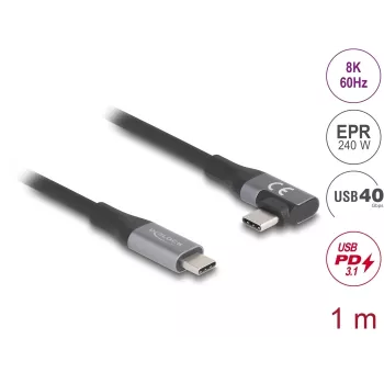 Cabo USB DeLOCK 81131 1 m USB-C preto 40 Gbit/s