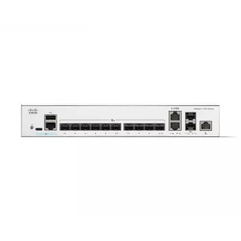 Switch de rede Cisco Catalyst C1300-12XS gerido L2/L3, 12 x 10Gb SFP+, 240 Gbit/s, 16k MAC, montagem em rack, cinzento