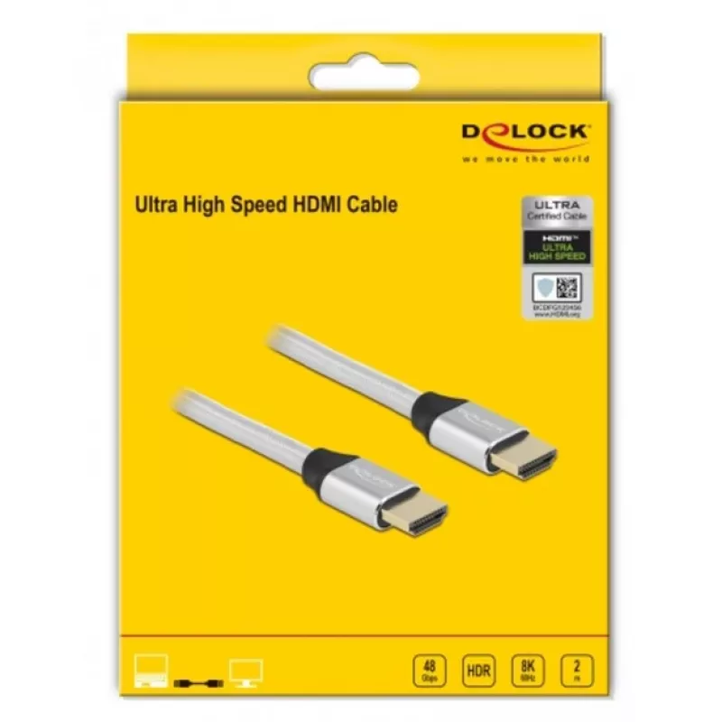 Cabo HDMI DeLOCK Ultra High Speed 48 Gbps 8K 60 Hz 2 m