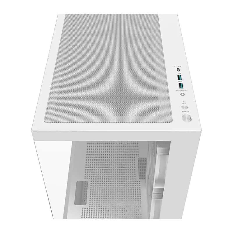 Caixa PC Midi Tower DeepCool CG380 3F WH — branco, 235×437×451 mm, suporta 2,5 polegadas/3,5 polegadas, fonte de alimentação em baixo, 3x ventoinhas 120 mm pré-instaladas