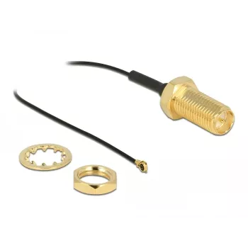 Cabo de antena DeLOCK conector fêmea RP-SMA montagem em painel para ficha I-PEX MHF4 0,81 35 cm