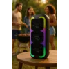 Altifalante estéreo portátil SQUEAK SQ1009 – Bluetooth 5.3, 45 W RMS, 10 h de autonomia, FM, USB, AUX, LED, 1800 mAh, preto