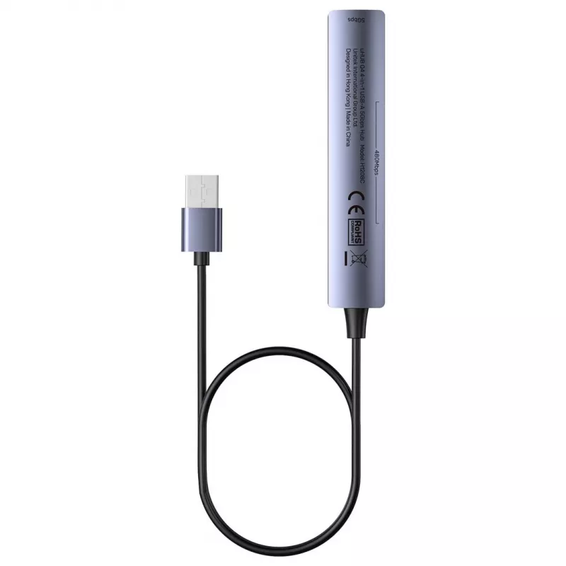 Hub USB Unitek H1208CGY01 — 4 portas USB 3.0 (5 Gbit/s), compatível com USB 2.0, alumínio