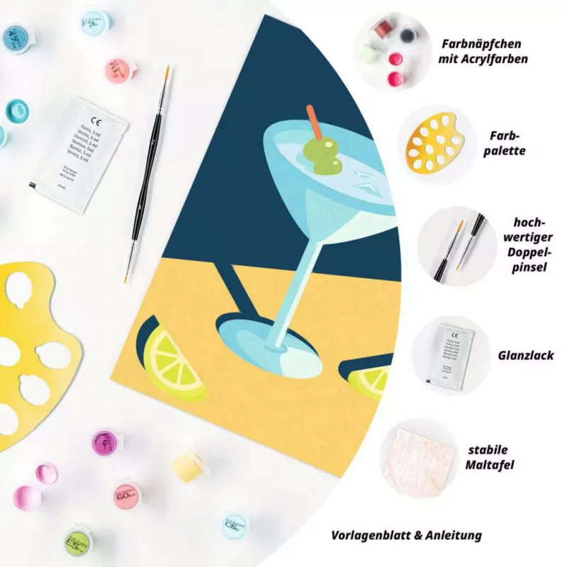 Conjunto de pintura Ravensburger CreArt Mocktail Lemon – conjunto de pintar por números