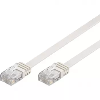 Cabo de rede plano Goobay CAT 5e, U/UTP, branco, 1,5 m - mistura de cobre CCA (95191)