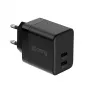 Carregador de parede Crong Ultra Compact GaN 35W PD 3.0 2x USB-C (preto)