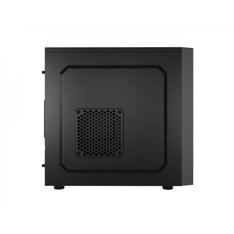 Caixa de PC NATEC Helix Mini Tower preto — microATX/Mini-ITX, 3×3,5 polegadas + 5×2,5 polegadas, GPU 33 cm, ligações USB-C/USB-A