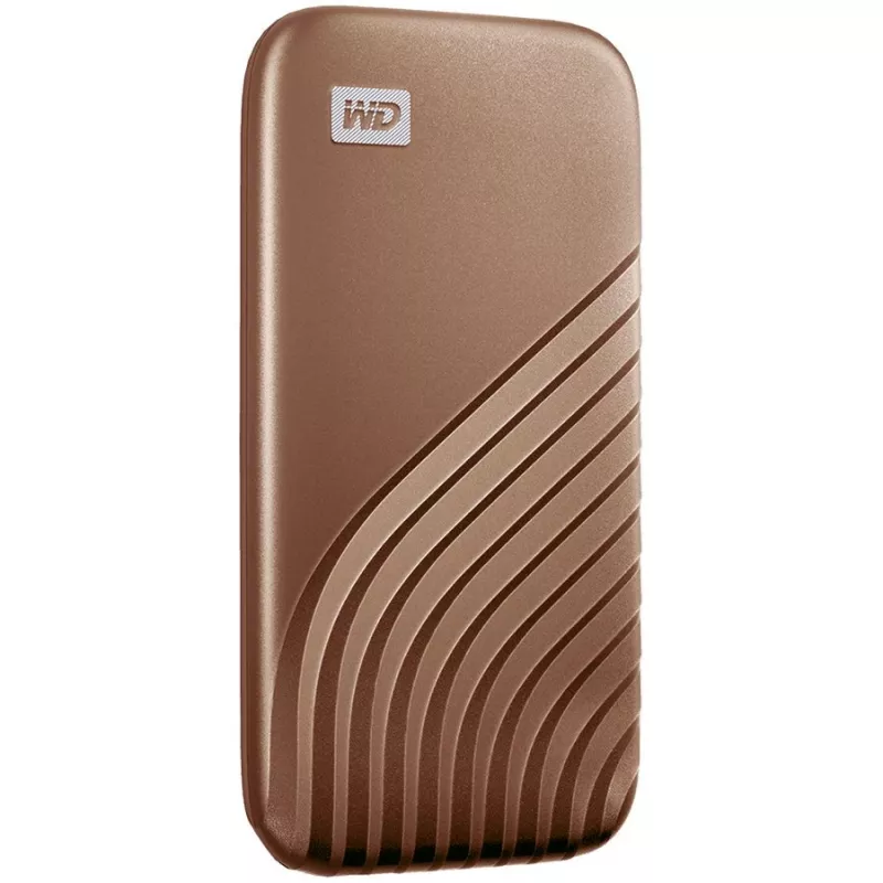 WD My Passport SSD WDBAGF0010BGD - SSD - encriptado - 1 TB - externo (portátil) - USB 3.2 Gen 2 (conector USB-C) - AES de 256 bits - dourado