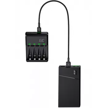 Carregador Green Cell GC VitalCharger com 4× pilhas recarregáveis AA 2000mAh NiMH