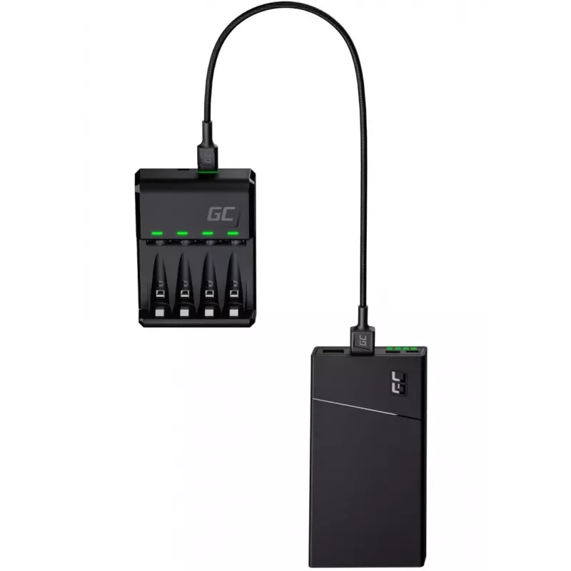 Carregador Green Cell GC VitalCharger com 4× pilhas recarregáveis AA 2000mAh NiMH