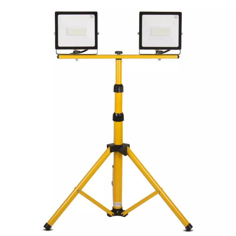 Tripé MACLEAN MCE583 altura ajustável para projetores, estrutura metálica, amarelo