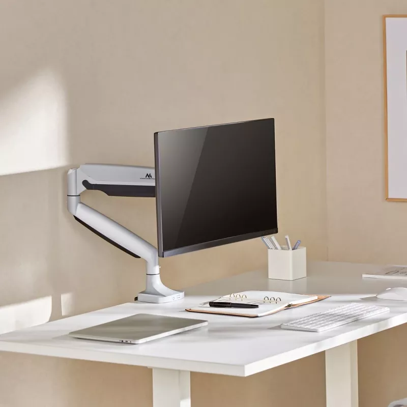 Suporte para monitor MACLEAN MC-969 braço duplo com mola a gás para ecrãs 17–45 polegadas, carga máx. 16 kg