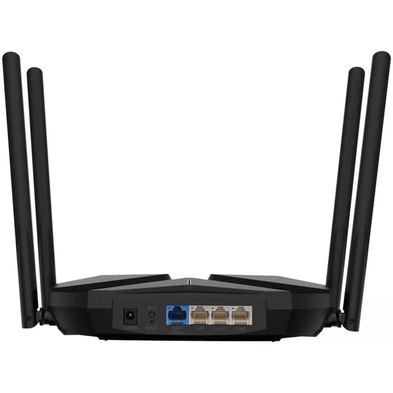 Router de mesa MERCUSYS MR85X AX3000 Dualband‑Wi‑Fi 6, 3000 Mbit/s, 4 antenas, 3 portas Gigabit‑LAN, preto