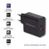 Qoltec 51716 carregador de parede 63 W, USB-C PD + USB QC 3.0, 5-20 V 1,5-3 A, preto