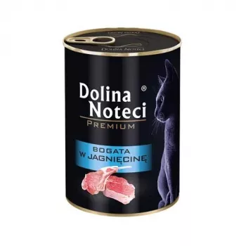Comida húmida para gatos Dolina Noteci DOLINA NOTECI Premium 400 g — frango e borrego, gatos adultos, lata