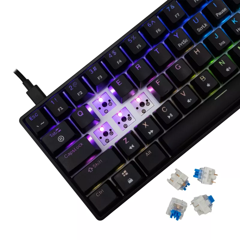 Teclado mecânico White Shark Shinobi-2 Blue Switch preto layout US