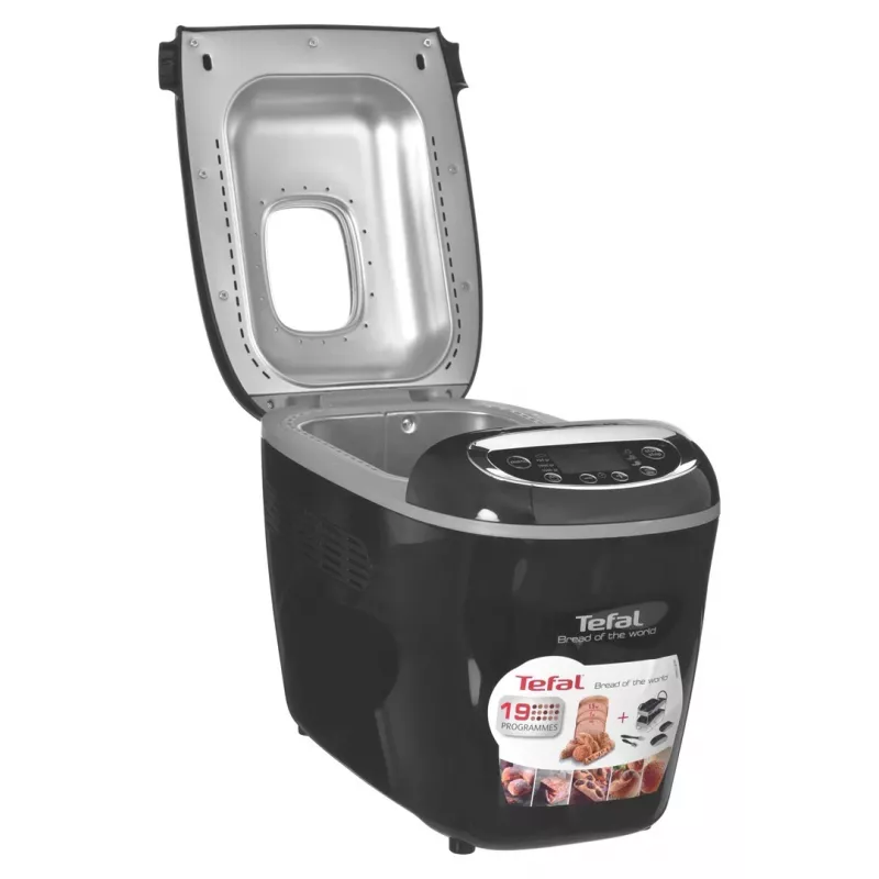 Máquina de fazer pão Tefal PF611838 — 1600 W, capacidade 1,5 kg, 19 programas, controlo tátil, preto