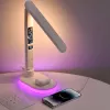 Candeeiro de mesa Hawk HW-LAMP03 branco RGB — candeeiro de secretária LED ajustável com iluminação RGB