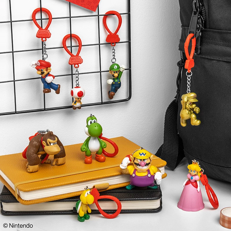 Backpack Buddies conjunto de porta-chaves Paladone Super Mario CDU com 24 peças – várias personagens, acessório de coleção