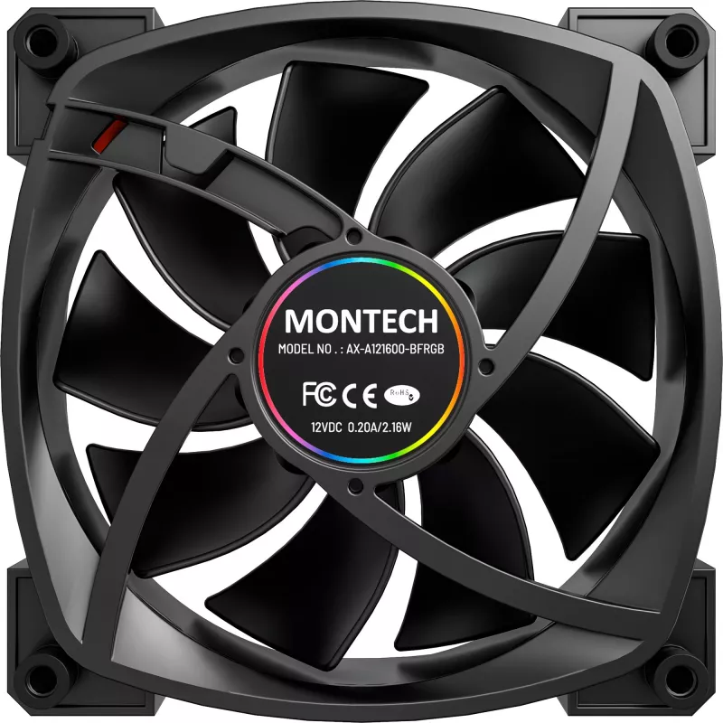 Pack de 3 ventoinhas para caixa MONTECH AX120 120mm ARGB - Preto