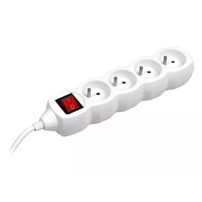 PowerWatch 3 m (4 tomadas) branco com interruptor de rede