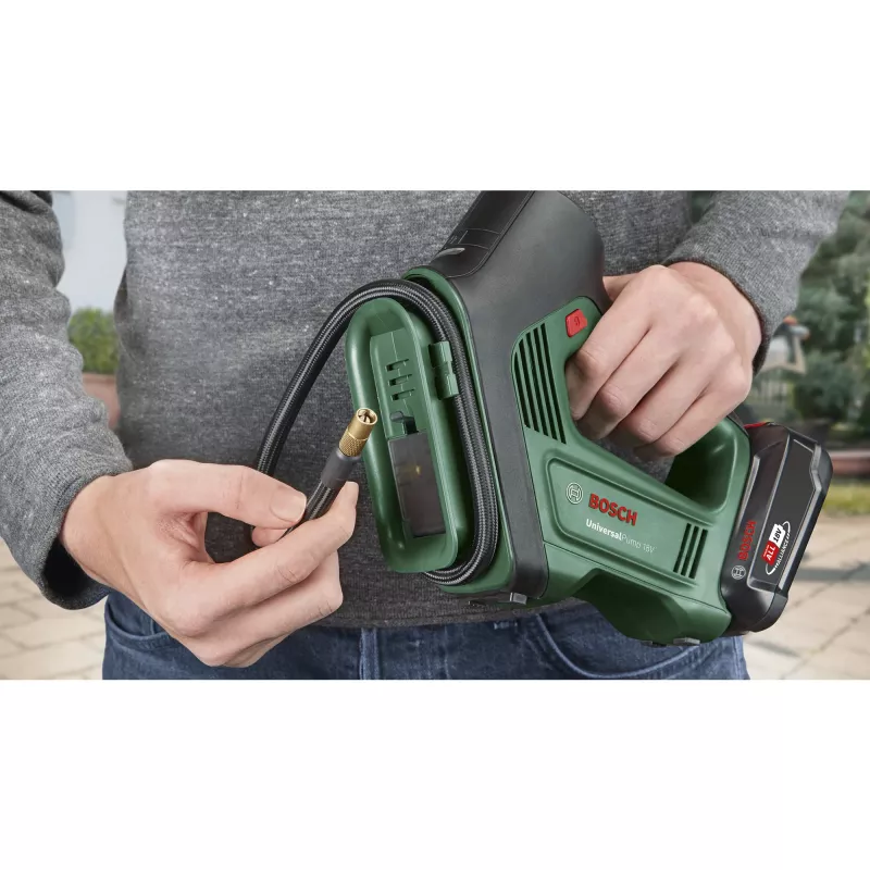 Bomba de ar elétrica Bosch Universal Pump 18V — 10,3 bar, 30 l/min, bateria de iões de lítio