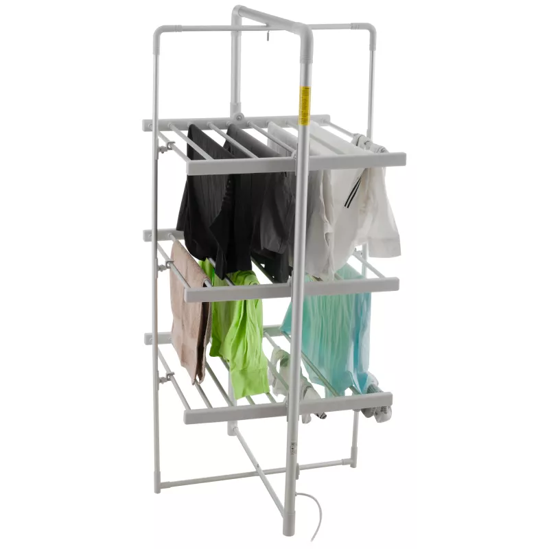 Estendal elétrico dobrável Adler AD 7829 — 300 W, 148×52×90 cm, branco, autónomo