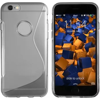 Capa TPU mumbi S-Design transparente preta para Apple iPhone 6/6s (MUMBI_4498)