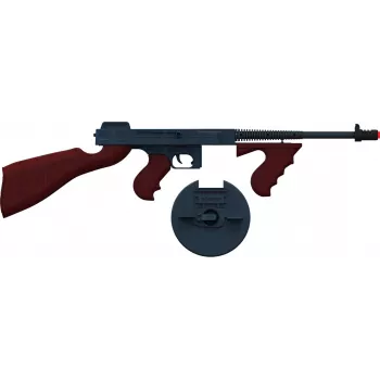 Pistola de gangster em metal Pulio 155132/6 — pistola de brinquedo de mola, construção em metal, capacidade de 8 tiros