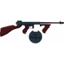 Pistola de gangster em metal Pulio 155132/6 — pistola de brinquedo de mola, construção em metal, capacidade de 8 tiros